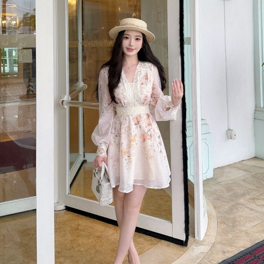 dress】レースドッキングフラワーミニワンピース K0629 – NANASTYLE