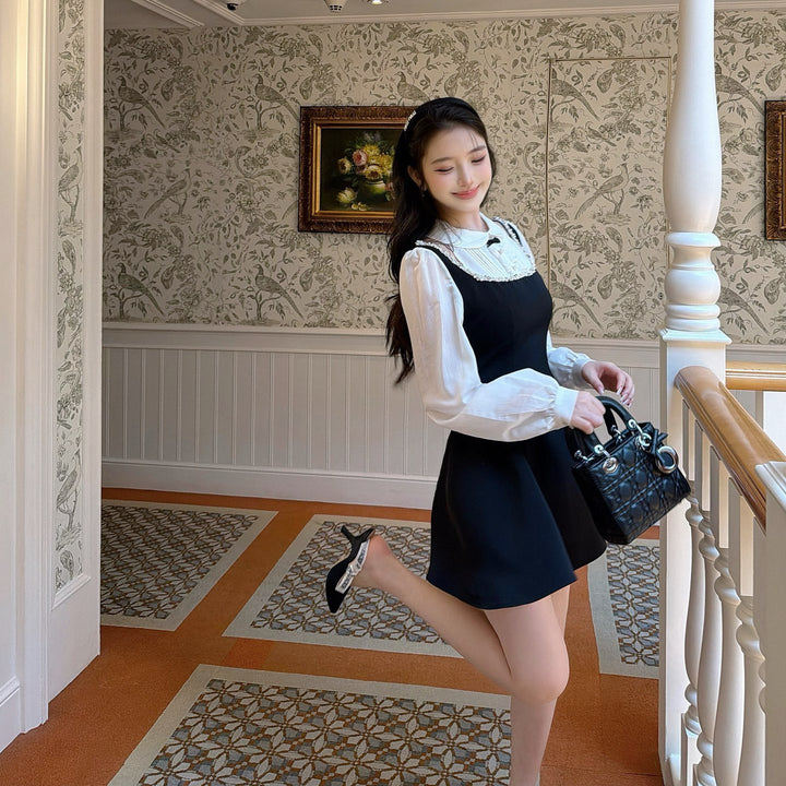 【dress】ショルダーオーポンドッキングミニワンピース   N3766