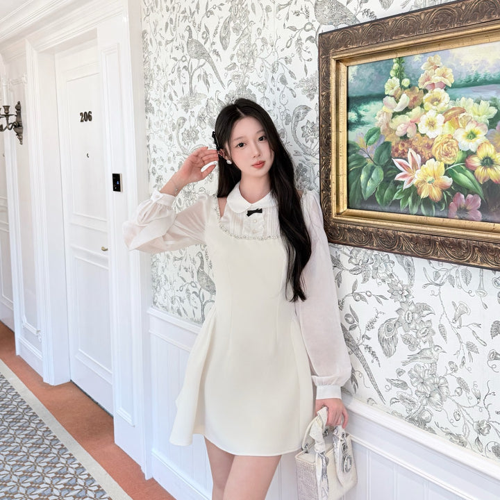 【dress】ショルダーオーポンドッキングミニワンピース   N3766