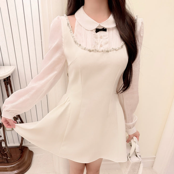 【dress】ショルダーオーポンドッキングミニワンピース   N3766