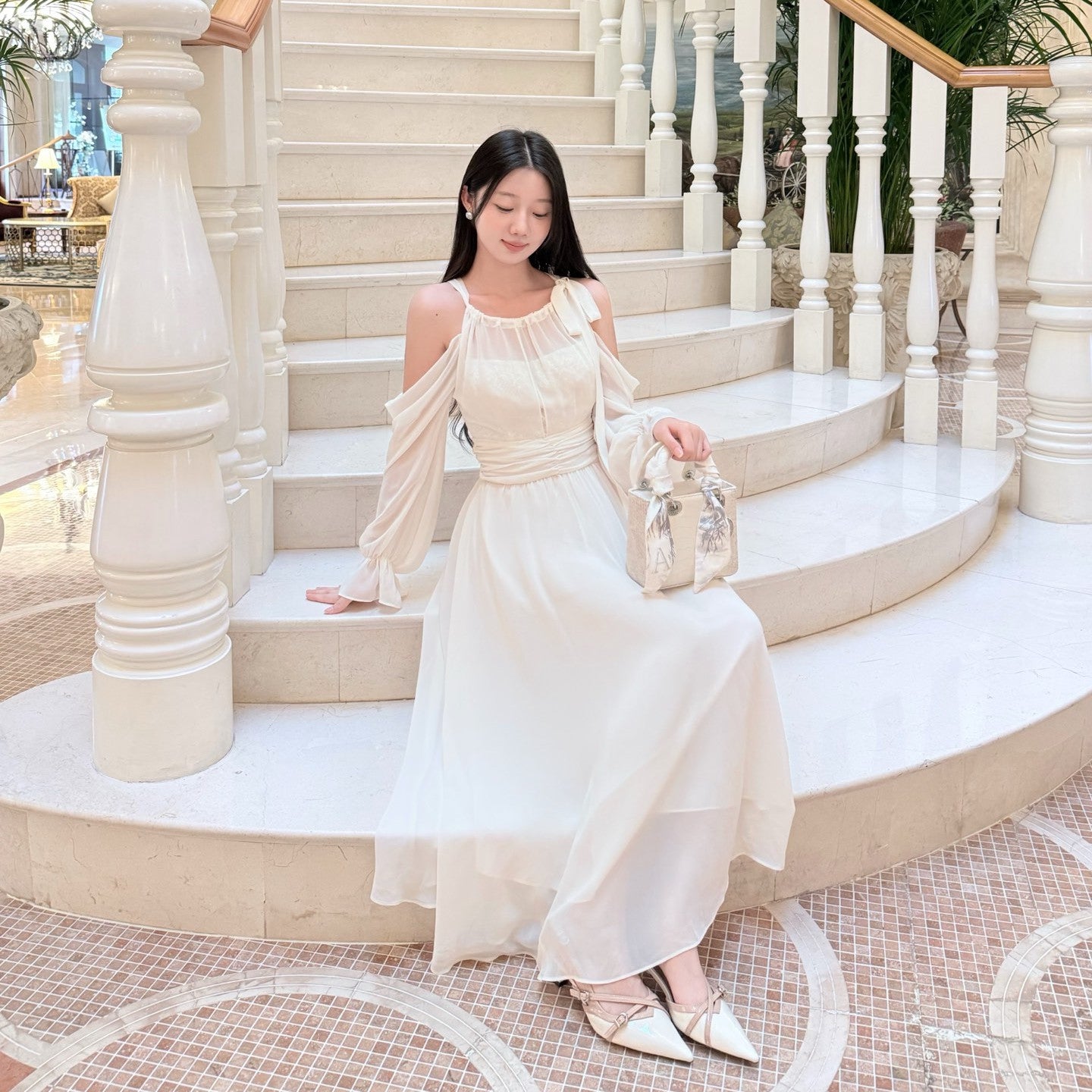 dress】オフショルロングワンピース N3769 – NANASTYLE