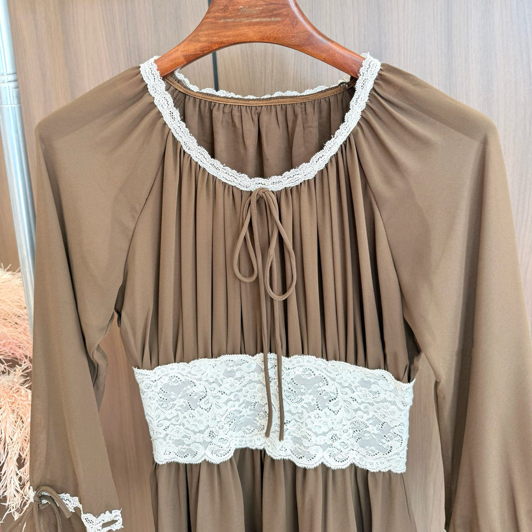 【dress】ウエストレースミニワンピース   N3770
