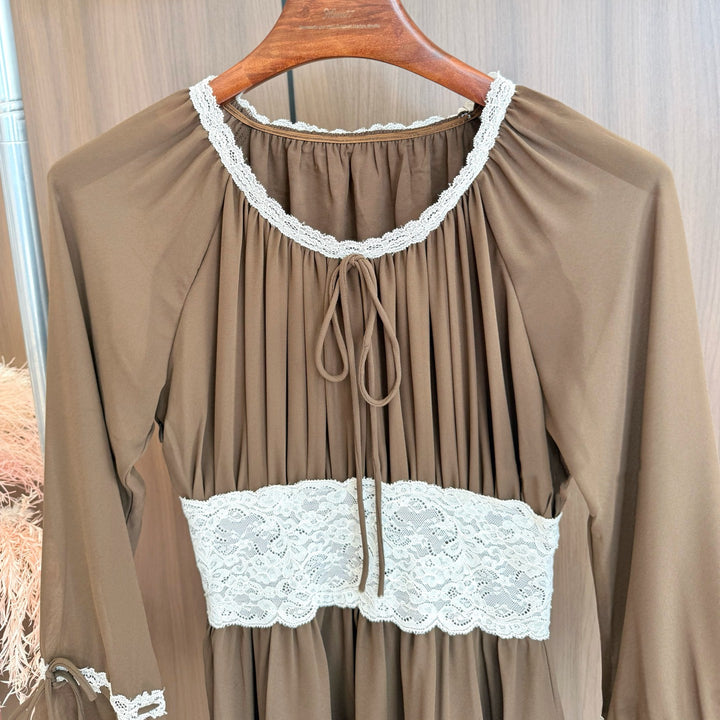 【dress】ウエストレースミニワンピース   N3770
