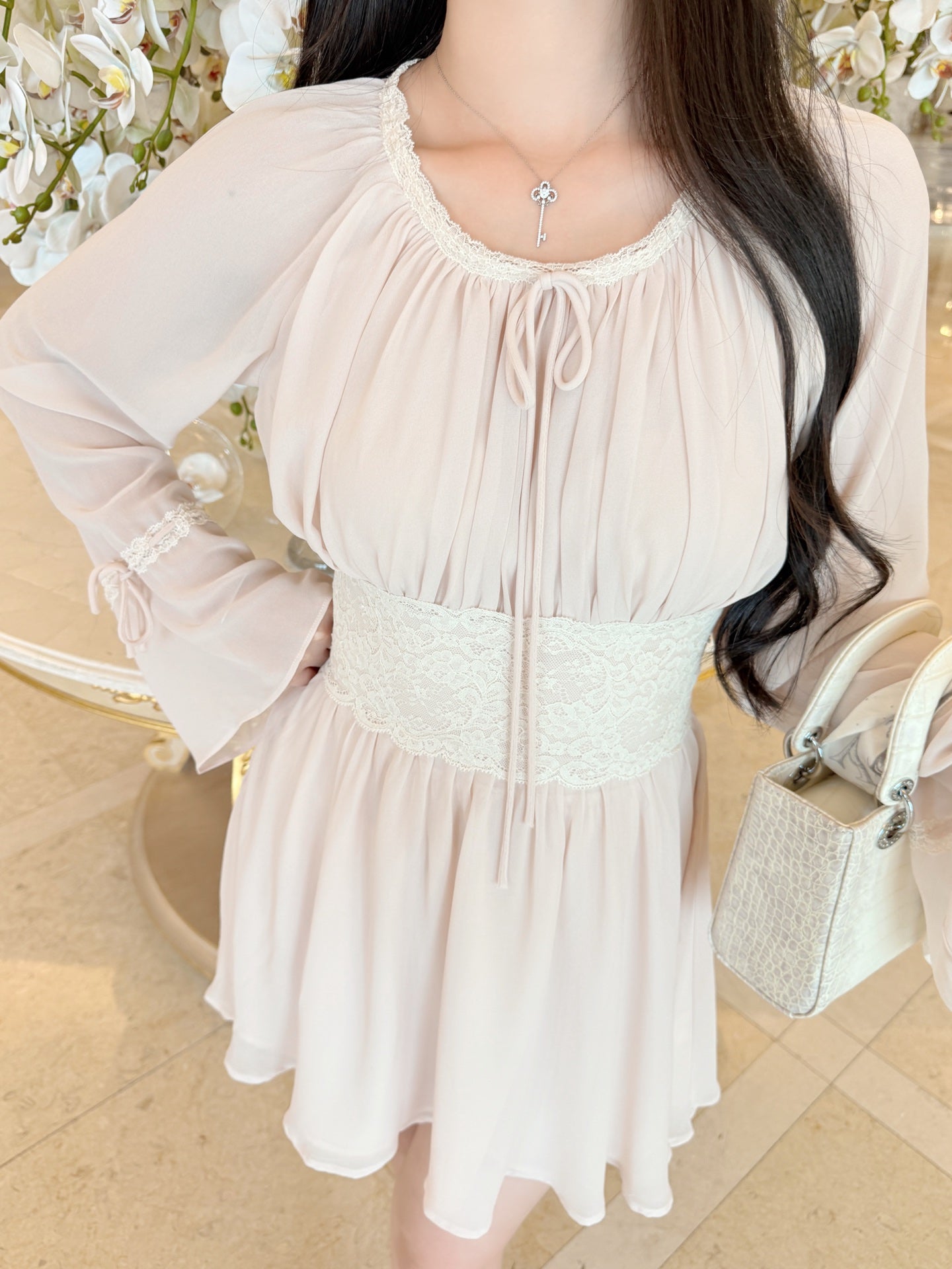 dress】ウエストレースミニワンピース N3770 – NANASTYLE