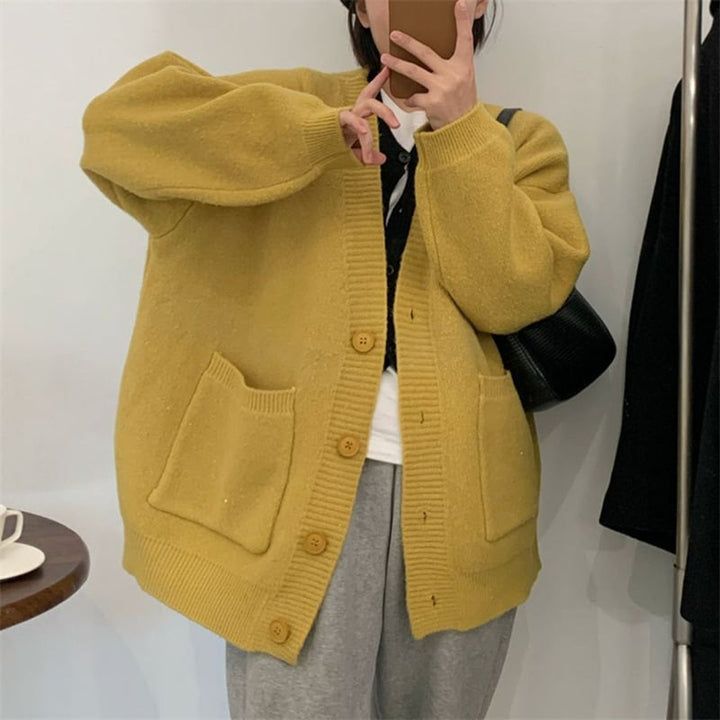 【dress】無地Vネックニットカーディガン　M17703