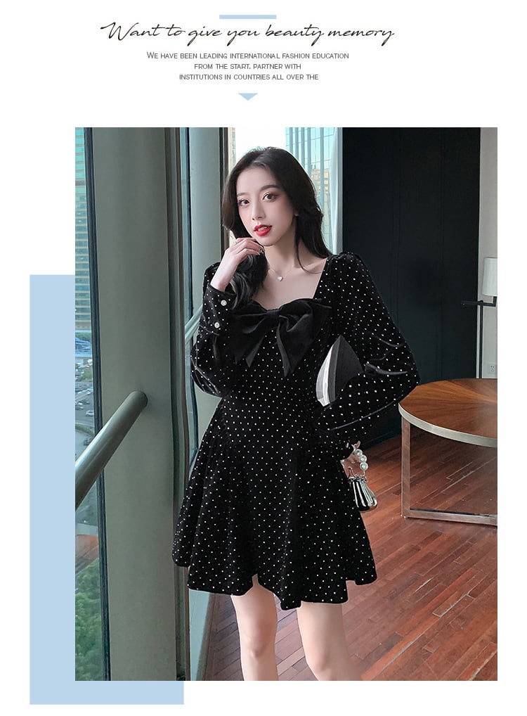 【dress】人気上昇中 chicリボン付きデートワンピース　M17314