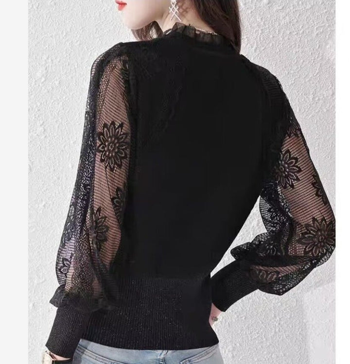 【tops】ドッキングカットワークニットトップス　M29497