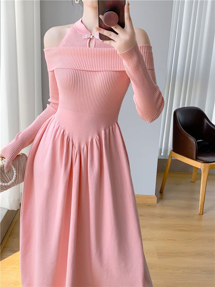 【dress】切り替えニットワンピース　M26174