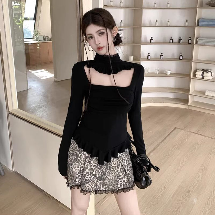 【tops】3色展開フロントカットトップス Q8025