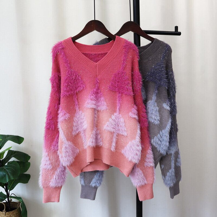 【tops】グラデーションニットセーター　M26943
