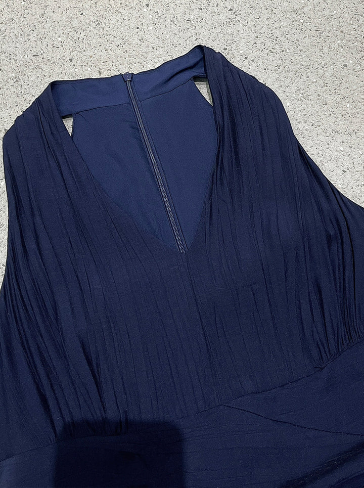 【dress】ノースリーブAラインロングワンピース Q8673