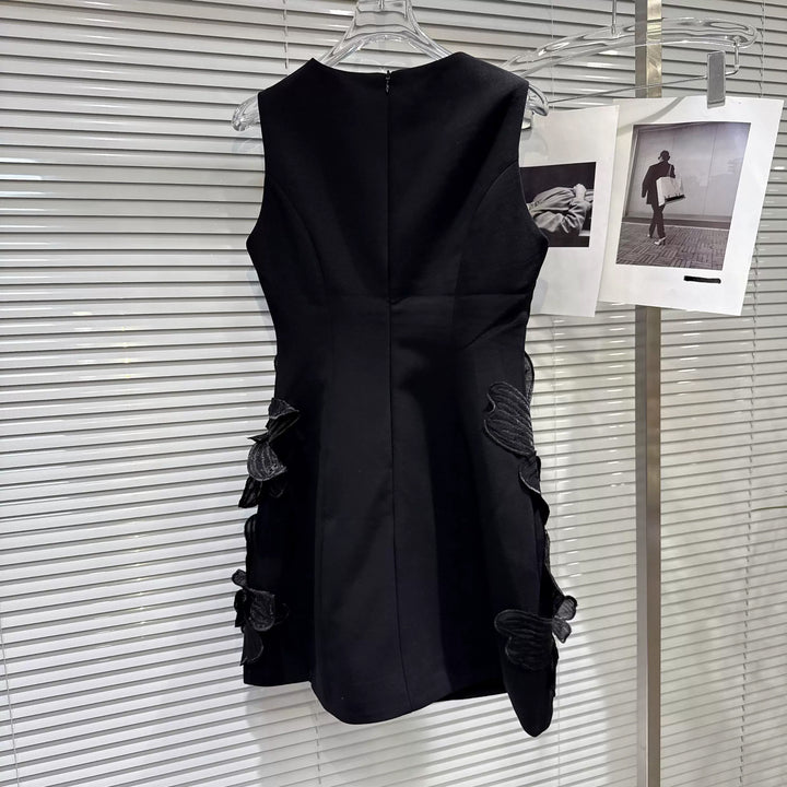 【dress】立体フラワーベストワンピース Q8695