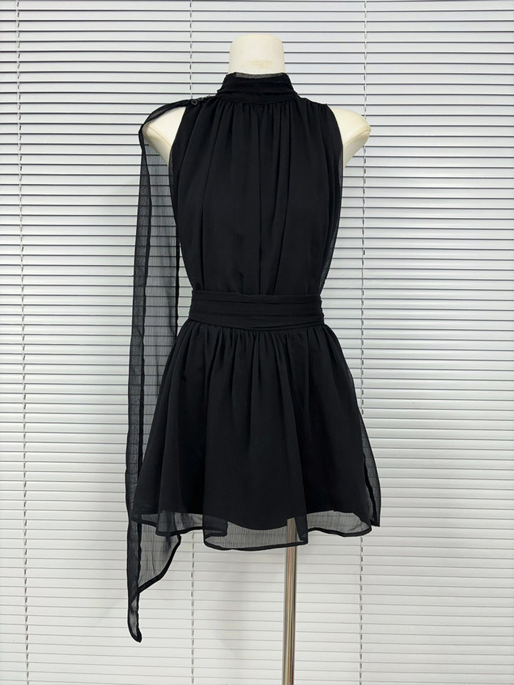 【set】ノースリーブトップス×ミニスカートセット Q8822