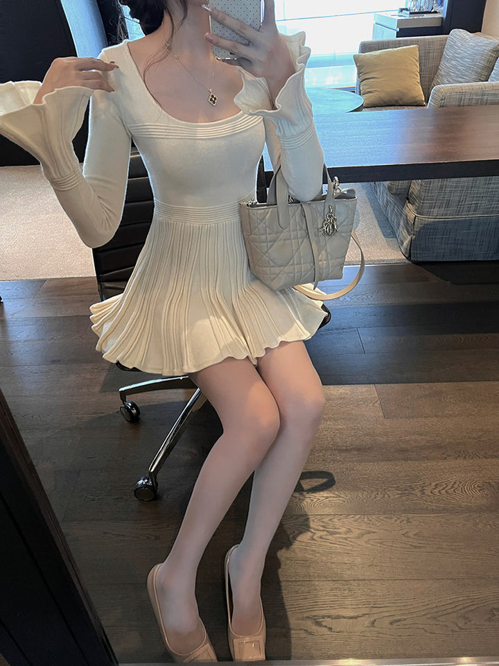 【dress】Aラインニットワンピース Q9323