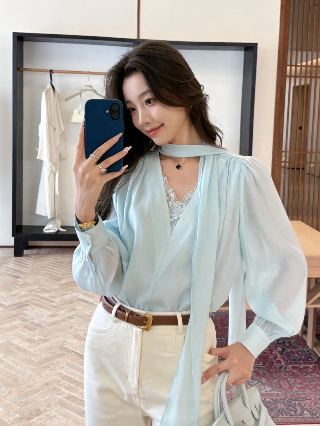 【tops】レースドッキングトップス Q8970