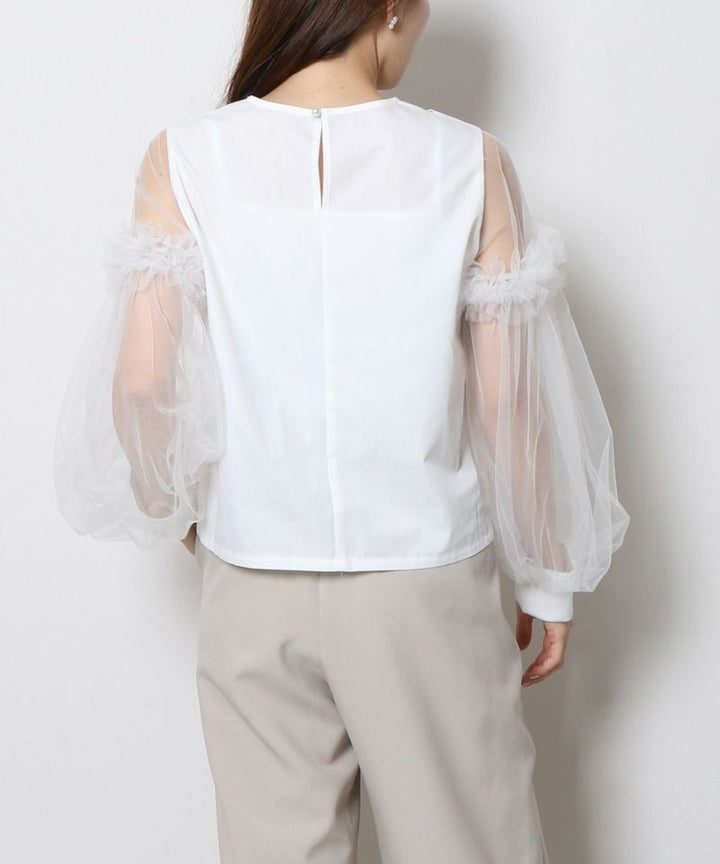 【tops】チュールドッキングブラウス　M30193