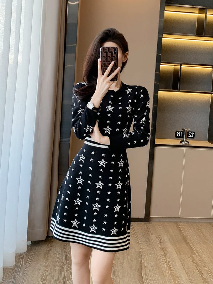 【dress】今季マストバイエレガントニットワンピース　M17470