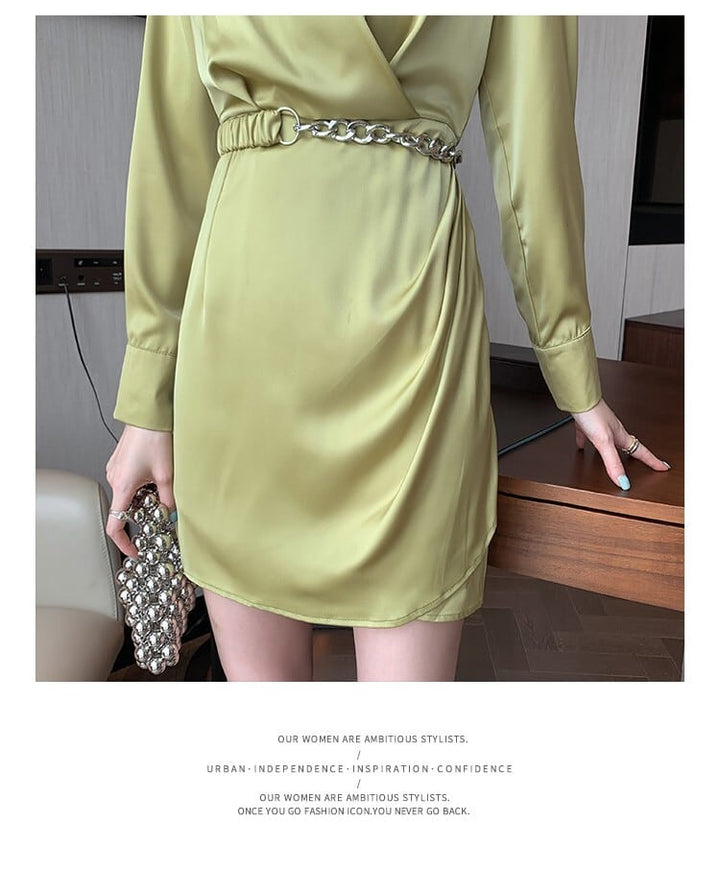 【dress】流行に流されないシャツワンピース着瘦せ　M17099