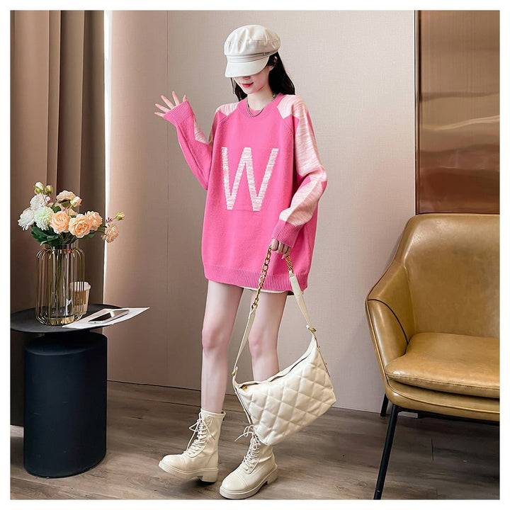 【tops】ジャカードニットセーター　M26572