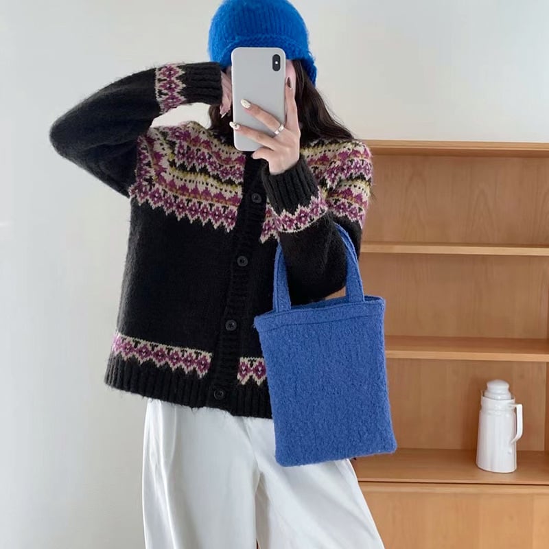 【outer】ジャカードニットカーデ　M26772
