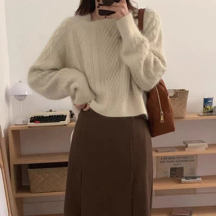 【tops】クルーネックニットセーター　M18167