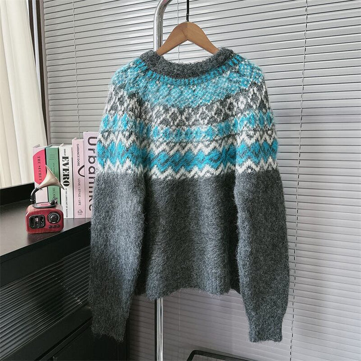 【tops】ジャカードニットセーター　M28154
