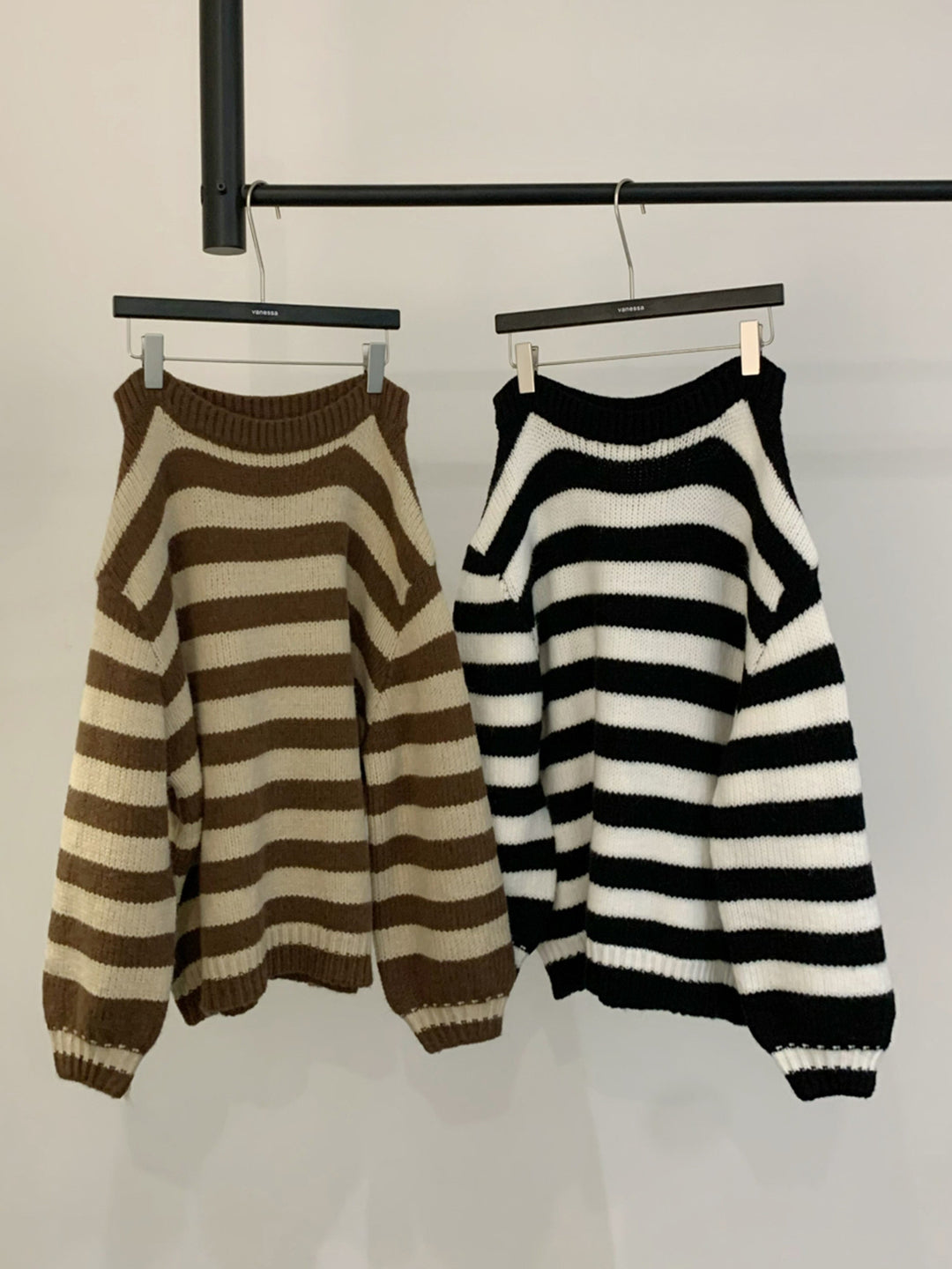 【tops】ボーダー柄ニットトップス Q9284