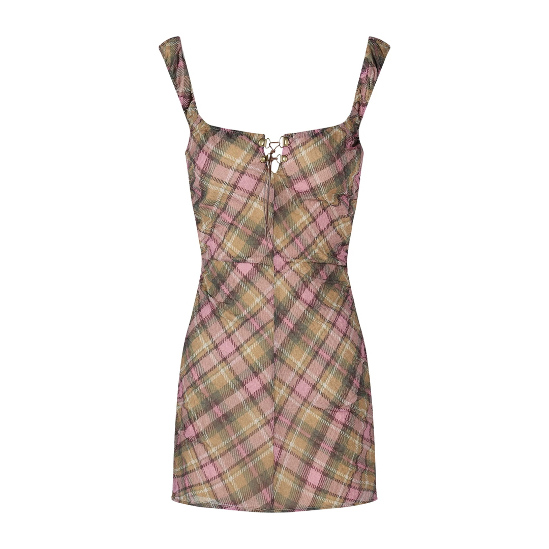 【dress】バックオーポンミニキャミワンピース Q8578