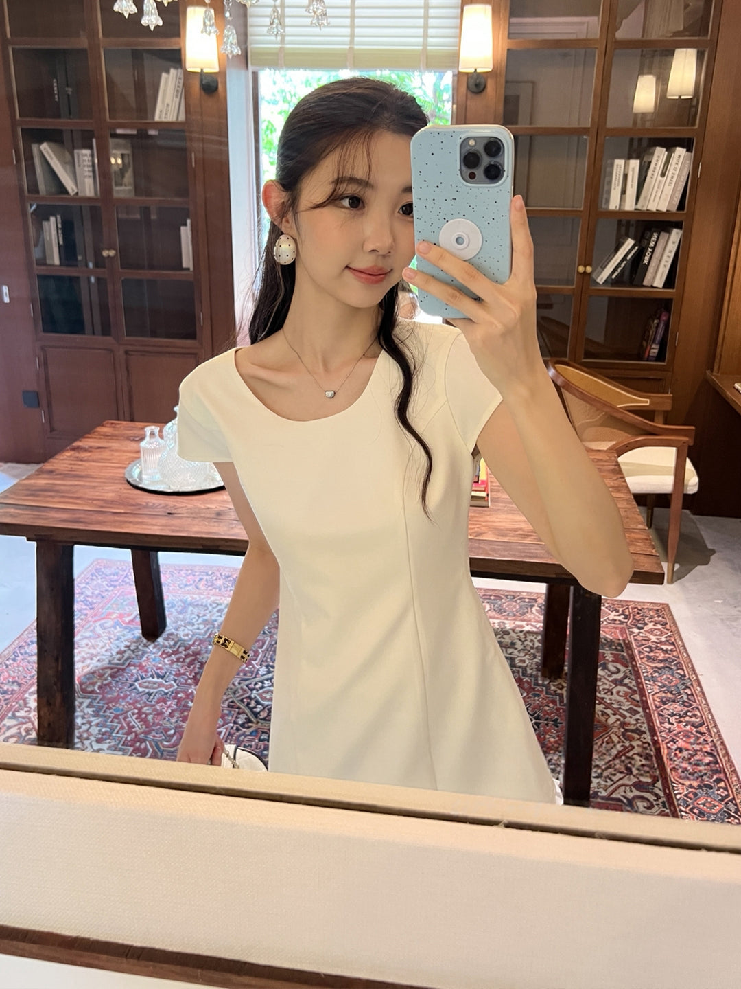 【dress】バックオーポンギャザーフリルミニワンピース Q8665