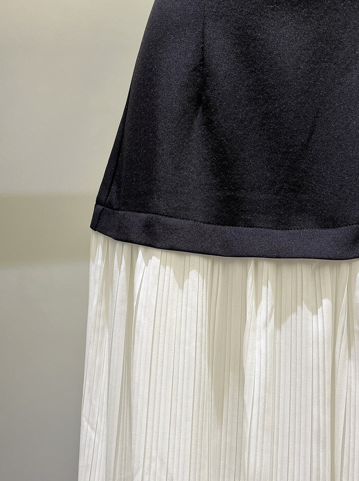 【dress】ノースリーブフェイクレイヤードワンピース Q8697
