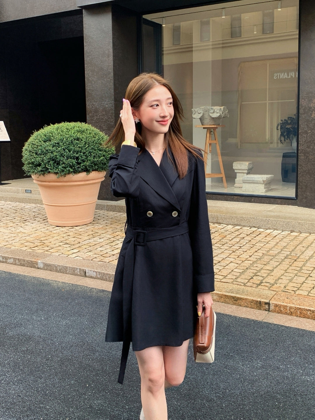 【dress】ベルト付きワンピース Q8964
