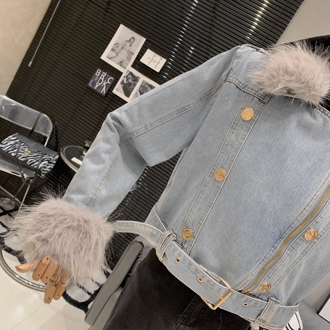 【outer】ファーデニムジャケット　M19108