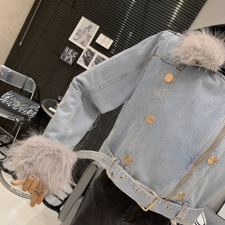 【outer】ファーデニムジャケット　M19108