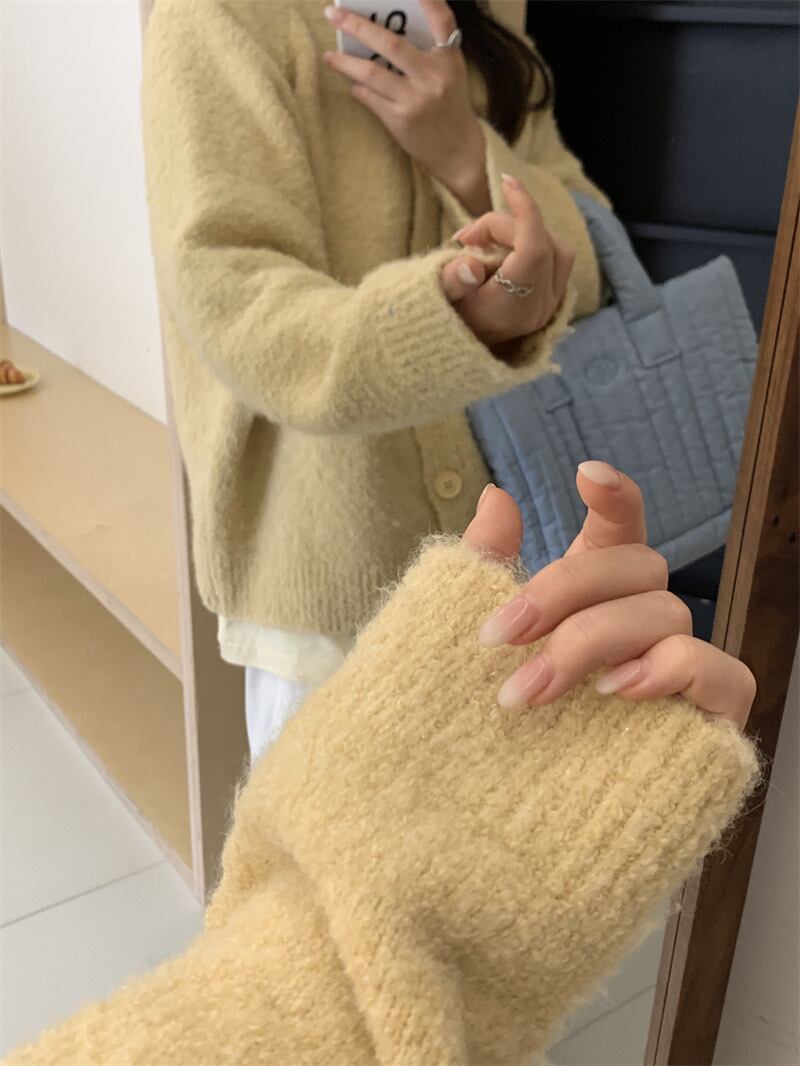 【outer】クルーネックニットカーデ　M18868