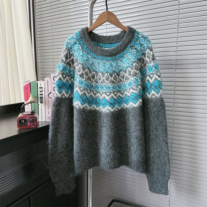 【tops】ジャカードニットセーター　M28154