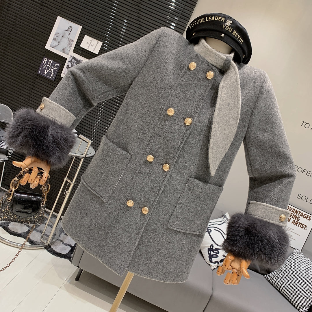 【outer】ファーダブルボタンコート　M27635