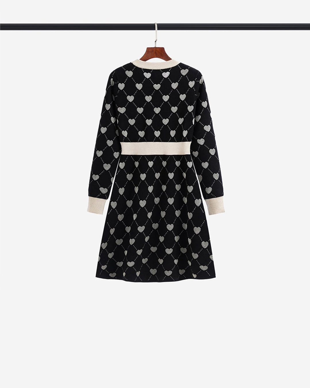 【dress】ハート柄ニットワンピース Q7296