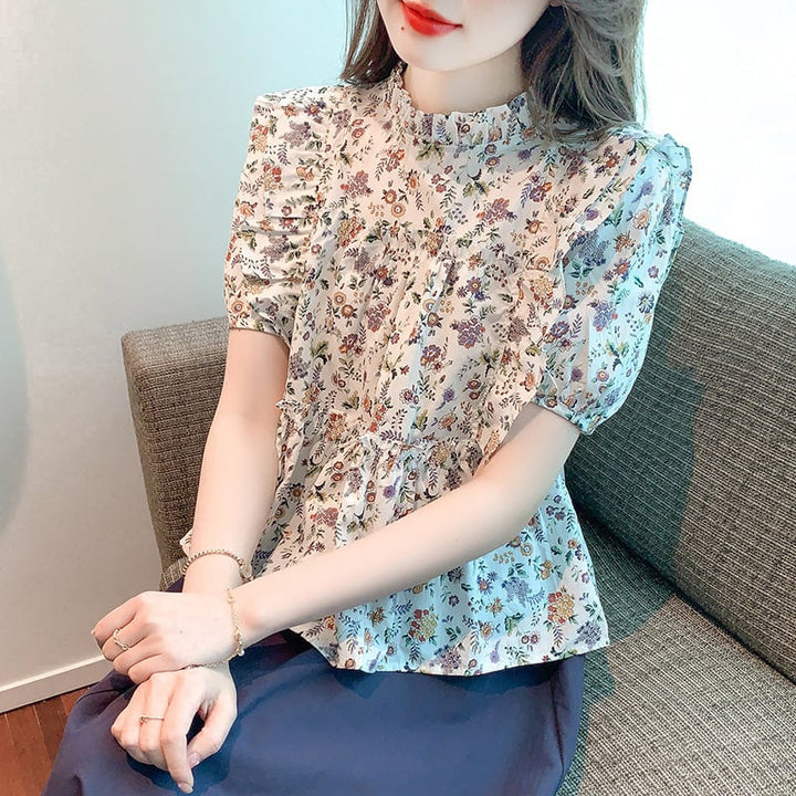 【set】人気を独占中 2点セット花柄シャツトップス+スカート　M17084