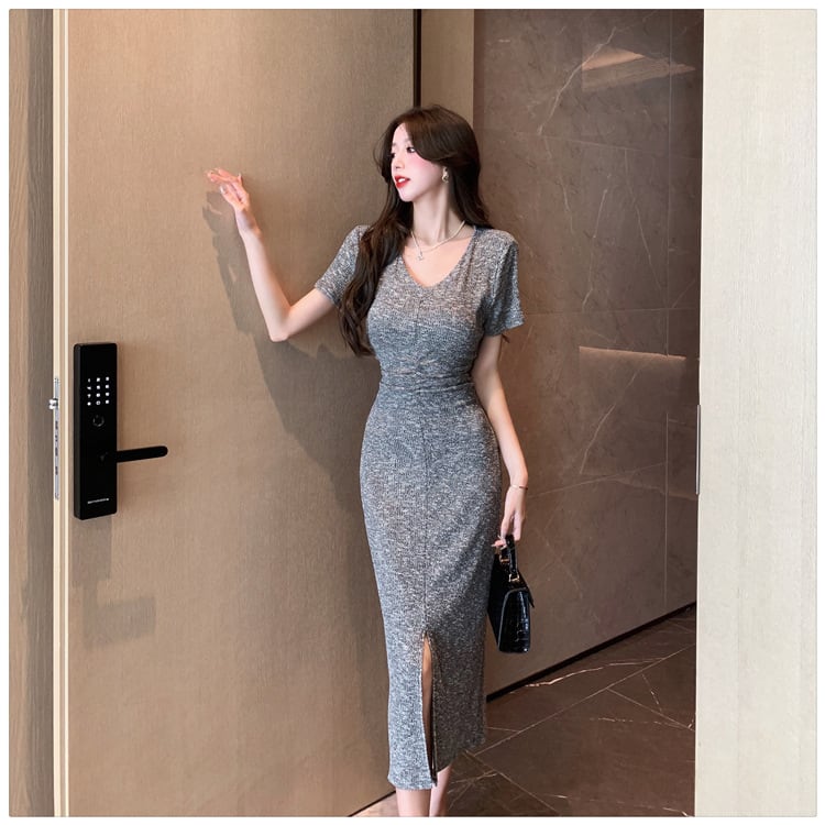 【dress】人気を独占中 ファッションスリットワンピース　M16889