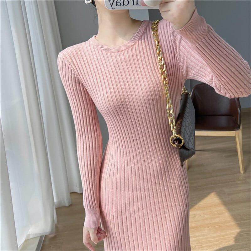【dress】フリルニットワンピース　M18383