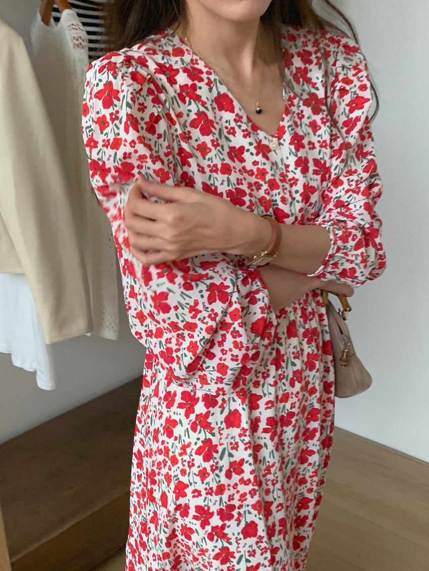 【dress】花柄ワンピース　M25685