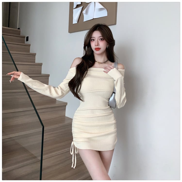 【dress】女子力アップエレガントニットワンピース　M17465