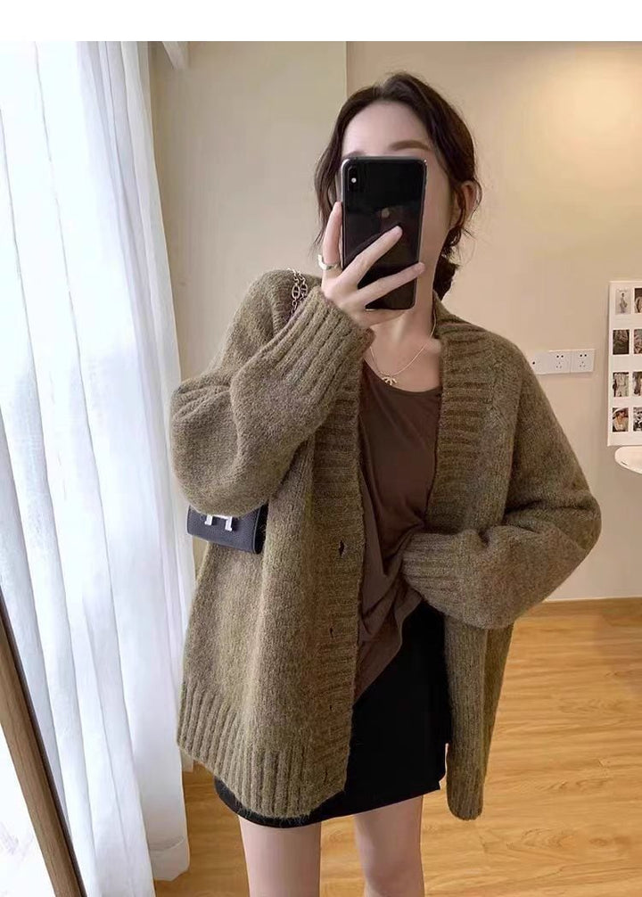【outer】Vネックニットカーデ　M26309