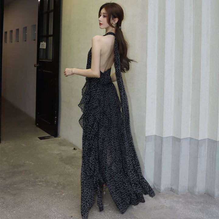 【dress】ホルターネックドット柄ワンピース　M24999