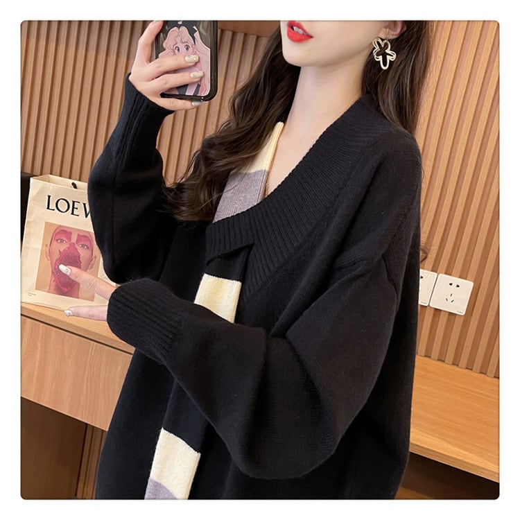 【tops】ドッキングニットセーター　M19326