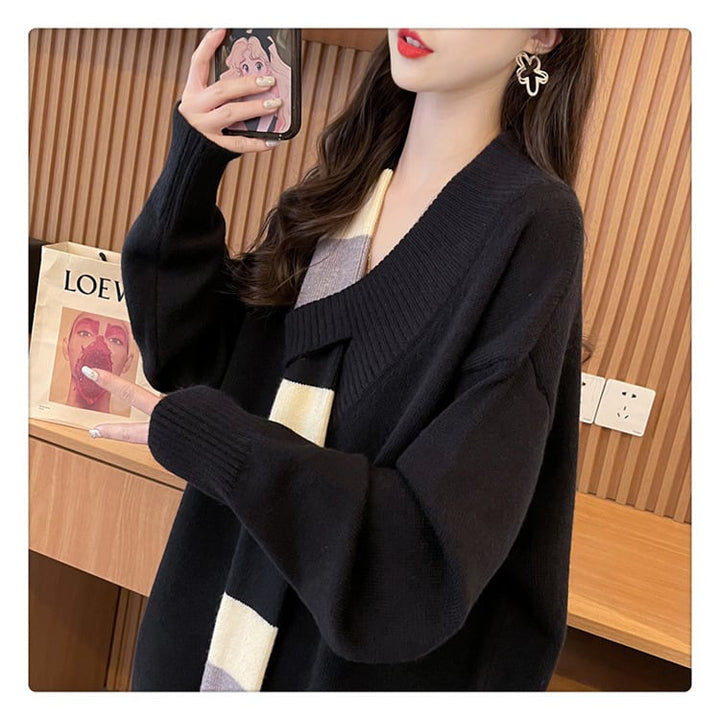 【tops】ドッキングニットセーター　M19326