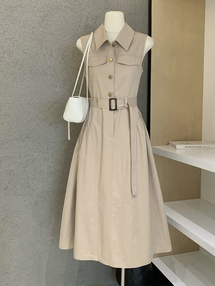 【dress】ノースリーブAラインワンピース Q8655