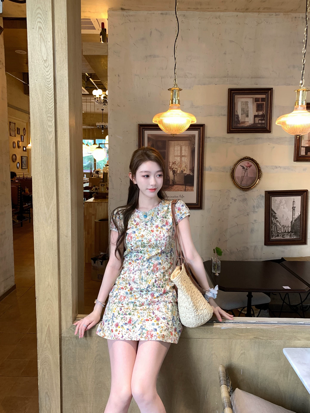 【dress】フラワー柄ワンピース Q8535