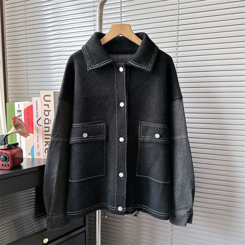 【outer】デニムドッキングカーデ　M18353