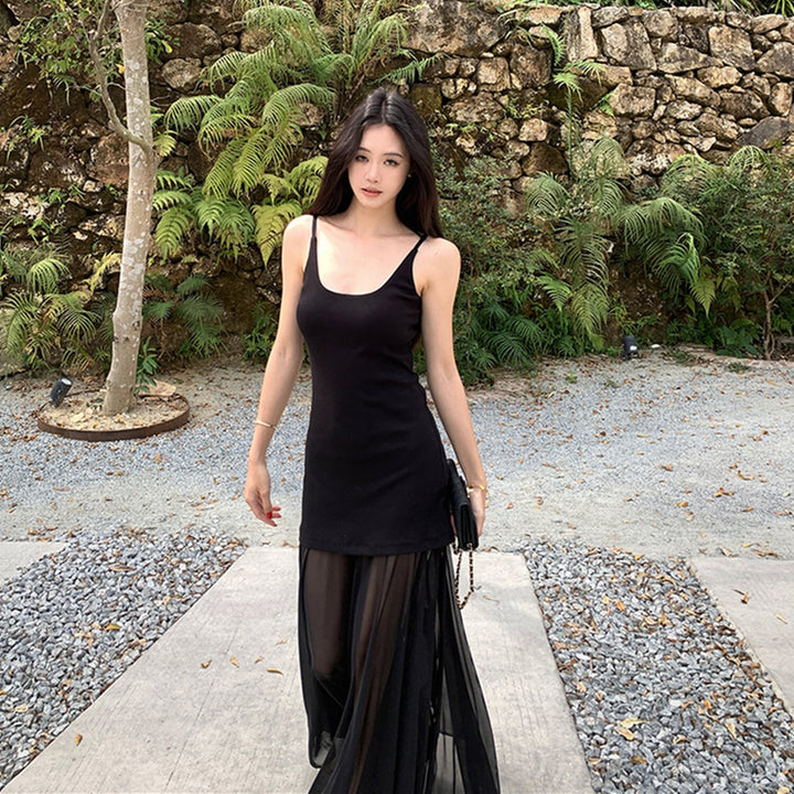 【dress】チュールドッキングキャミワンピース　N2970